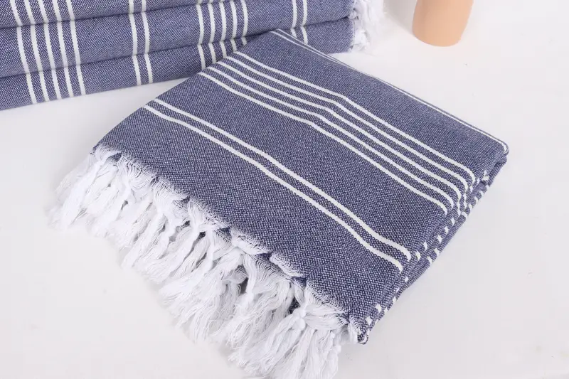 Regalos de Navidad, regalos de boda personalizados, toalla a rayas de algodón 96x70, manta decorativa, colchoneta turca, mantas de lanzamiento de boho, manta orgánica de playa - 5