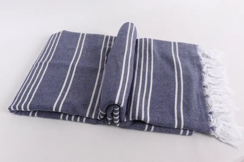 Regalos de Navidad, regalos de boda personalizados, toalla a rayas de algodón 96x70, manta decorativa, colchoneta turca, mantas de lanzamiento de boho, manta orgánica de playa - 6
