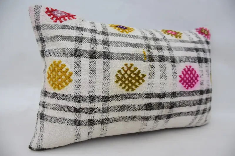 Tribal Cushion, Vintage Pillow, 16x24 White Pillow Cover, Kilim Pillow Cover, Home Decor Pillow, Cushion Cover, Nautical Throw Pillow Case - 2