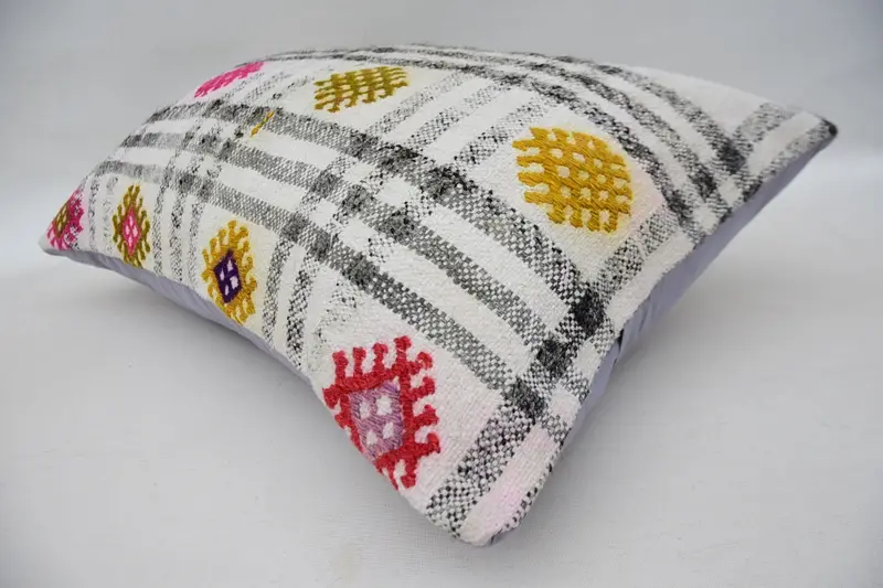 Tribal Cushion, Vintage Pillow, 16x24 White Pillow Cover, Kilim Pillow Cover, Home Decor Pillow, Cushion Cover, Nautical Throw Pillow Case - 6