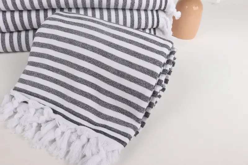Gift Towel, Large Beach Towel Personalized, Custom Wedding Gift, Embroidered Towel, Personalized Turkish Towel, 70x36 Cotton Terry Striped Towel - 4