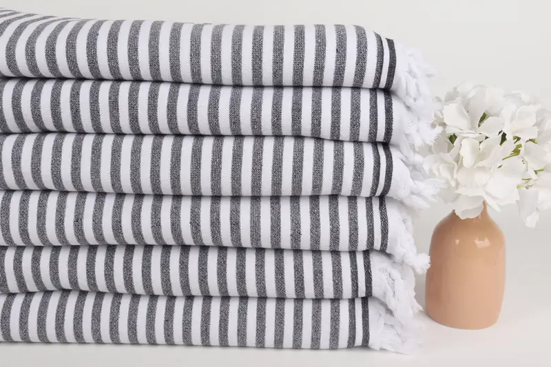 Gift Towel, Large Beach Towel Personalized, Custom Wedding Gift, Embroidered Towel, Personalized Turkish Towel, 70x36 Cotton Terry Striped Towel - 3