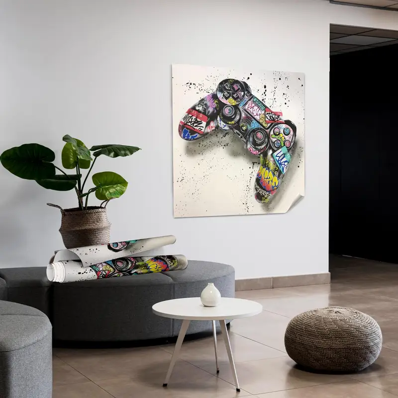 Oyun Odası Dekoru için Sanatsal Banksy Graffiti Kanvas