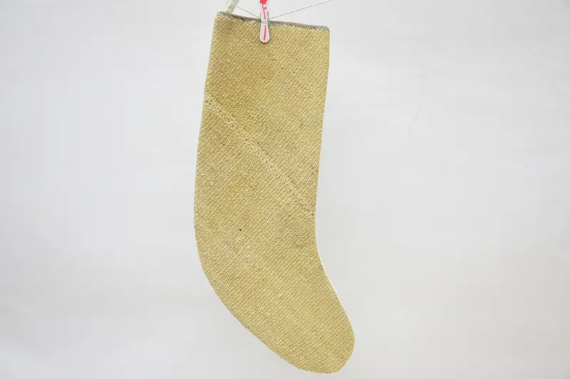 14 Zoll Beige Weihnachtsornament-Strumpf, festlicher Weihnachtsstrumpf