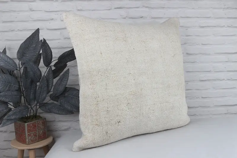 Cushion Cover, Rustic Pillow Case, Gift Pillow, Boho Pillow Sham Cover, 24x24 White Cushion Cover, Bed Cushion Cover, Pillow for Sofa - 3