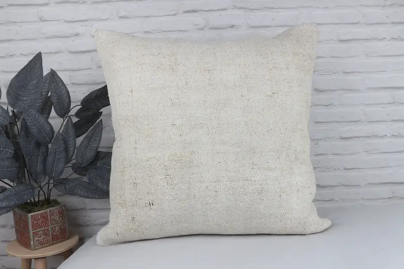 Cushion Cover, Rustic Pillow Case, Gift Pillow, Boho Pillow Sham Cover, 24x24 White Cushion Cover, Bed Cushion Cover, Pillow for Sofa - 2