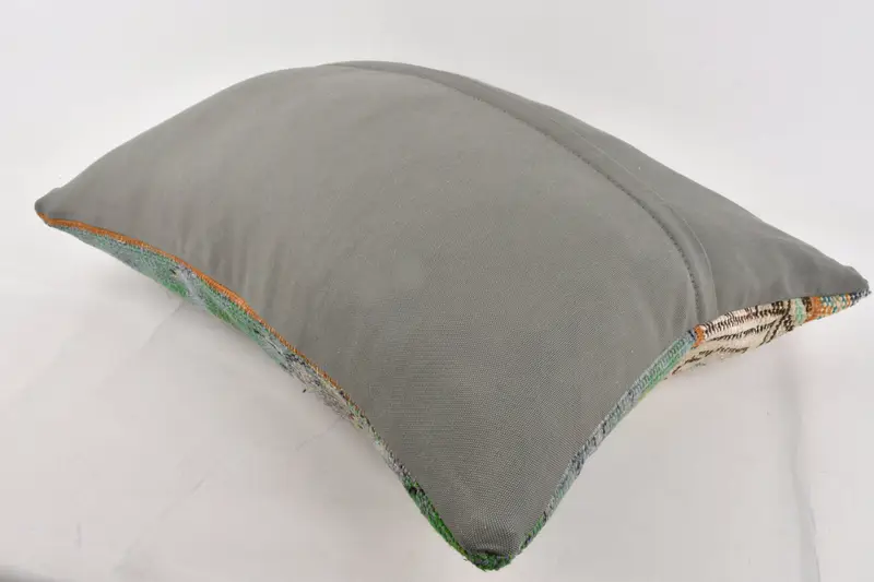 Kilim Pillow Cover, 20x28 Green Cushion, Vintage Kilim Throw Pillow, Gift Pillow, Pillow Sham, Designer Throw Pillow Sham, Bolster Throw Pillow - 7