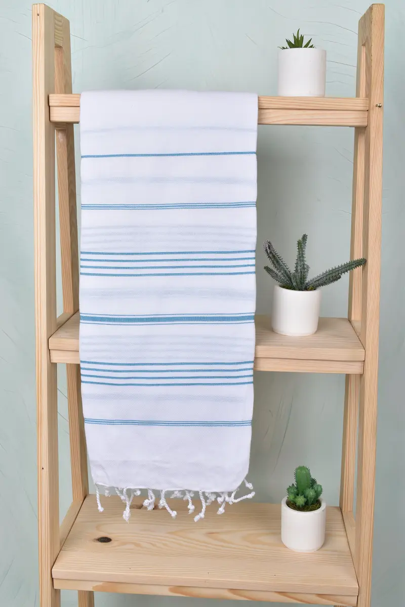 Embroidered Beach Towel, Spa Towel, Best Beach Towel, Quick-Dry Beach Towel, Absorbent towel, Maid Of Honor Gift, 70x40 Cotton Striped Towel - 8