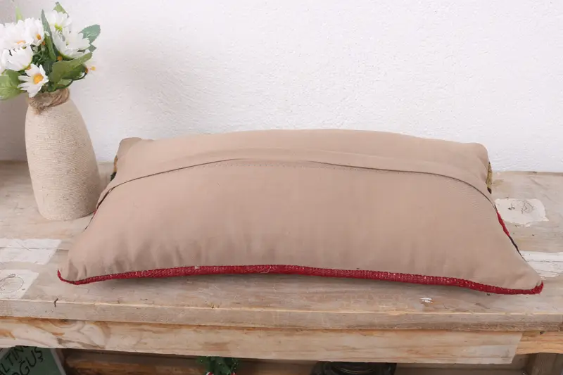 Gift Pillow, Vintage Kilim Pillow, Retro Cushion Case, Antique Pillows, Decorative Bolster Pillow Cover, 8x16 Blue Cushion Case, Pillow Sham - 7