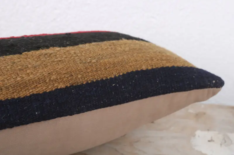 Gift Pillow, Vintage Kilim Pillow, Retro Cushion Case, Antique Pillows, Decorative Bolster Pillow Cover, 8x16 Blue Cushion Case, Pillow Sham - 6