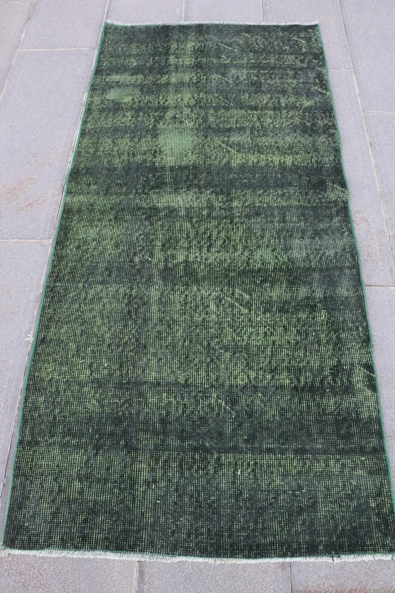 Yeşil İkat Halı, 2,7x5,7 ft Zarif Dekor