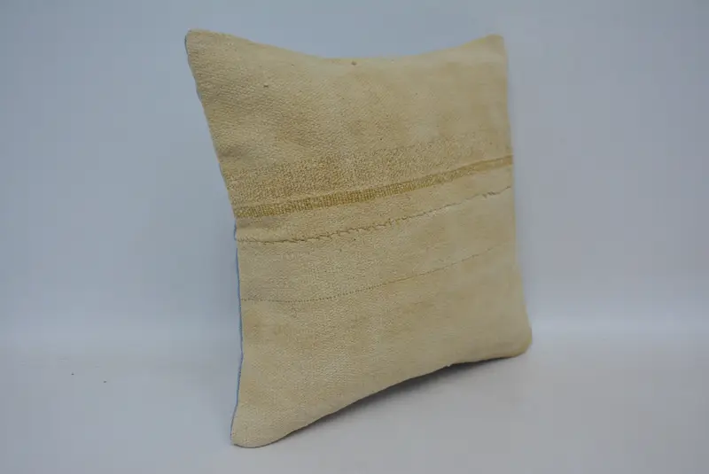 Boho Pillow, Turkish Pillow, Sofa Bolster Pillow, 16x16 Beige Cushion, Boho Pillow Sham Cover, Cushion Cover, Yoga Cushion Cover - 3
