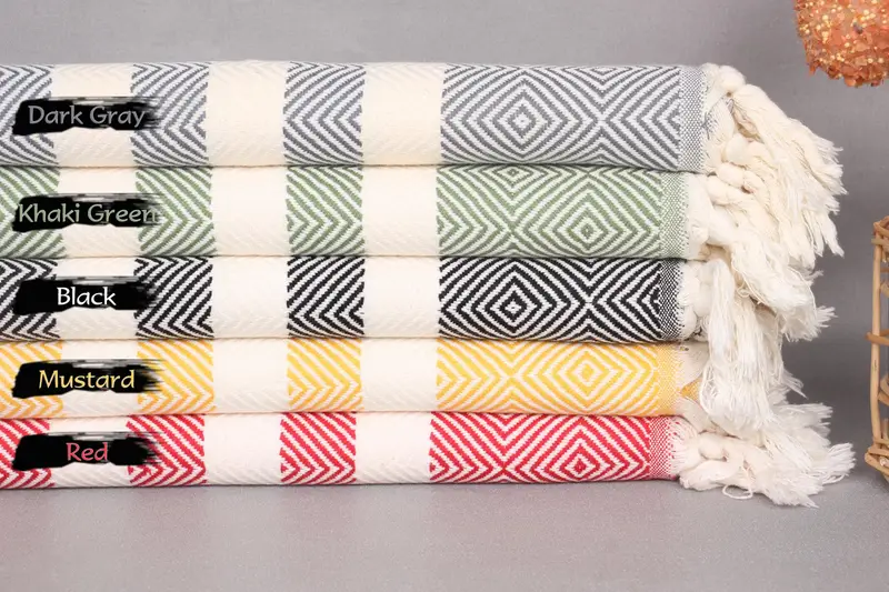 32x20 Cotton Diamond Towel, Monogram Towels, Turkish Tea Towel, Embroidery Towel, Custom Hand Towel, Gift For Best Friend, Bathroom Towels - 1