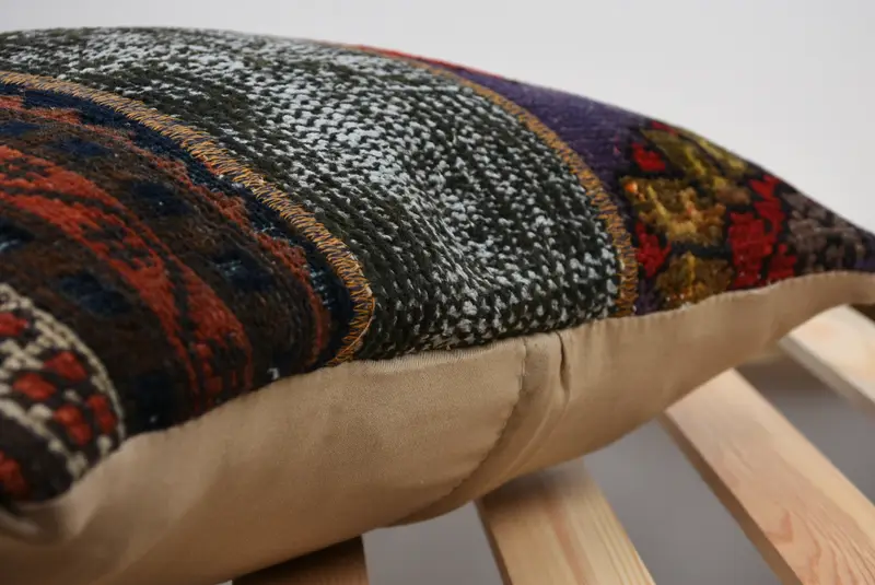 Turkish Pillow, 18x18 Blue Pillow Case, Floor Pillow Sham, Vintage Pillow, Throw Kilim Pillow, Pillow Cover, Sofa Bolster Pillow Case - 5