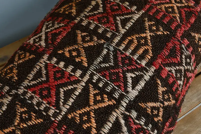 Pillow for Sofa, Armchair Pillow Cover, Cushion Case, Ethnical Kilim Rug Pillow, 16x24 Red Pillow, Turkish Pillow, Square Throw Cushion Cover - 4