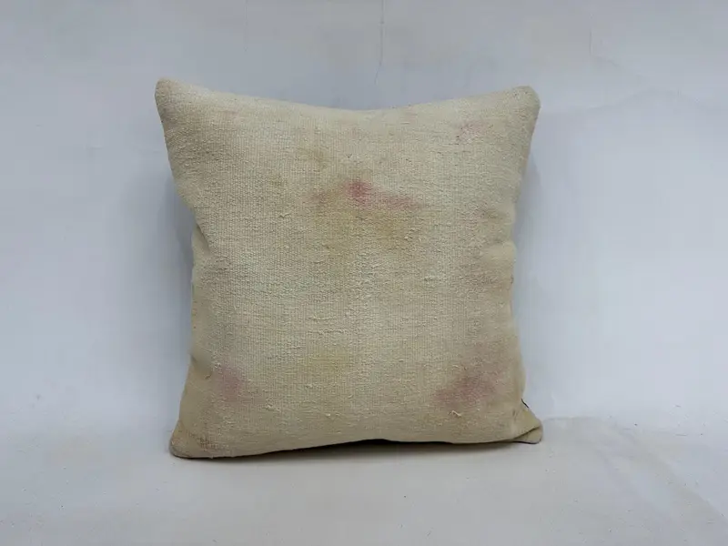 Boho Pillow Sham Cover, Farmhouse Cushion, 20x20 Beige Pillow Sham, Turkish Pillow, Pillow for Couch, Cushion, Tapestry Pillow Cover, Couch Pillow - 1