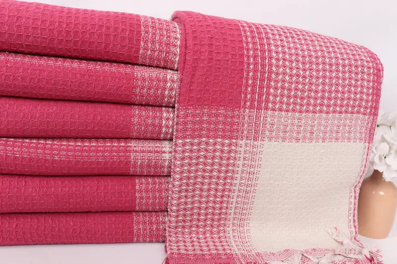 92x88 Cotton Striped Towel, Bridesmaid Gifts, Decorative Bedspread, Bridal Shower Gift, Turkish Tablecloth, Housewarming Gift, Throw Blanket for Bed - 2