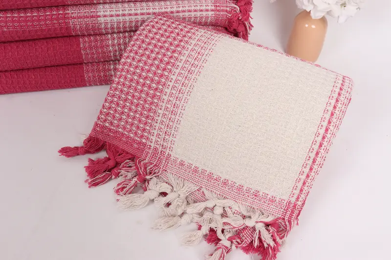 92x88 Cotton Striped Towel, Bridesmaid Gifts, Decorative Bedspread, Bridal Shower Gift, Turkish Tablecloth, Housewarming Gift, Throw Blanket for Bed - 4