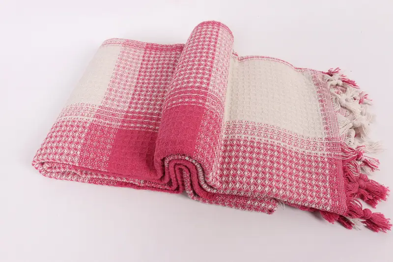 92x88 Cotton Striped Towel, Bridesmaid Gifts, Decorative Bedspread, Bridal Shower Gift, Turkish Tablecloth, Housewarming Gift, Throw Blanket for Bed - 6