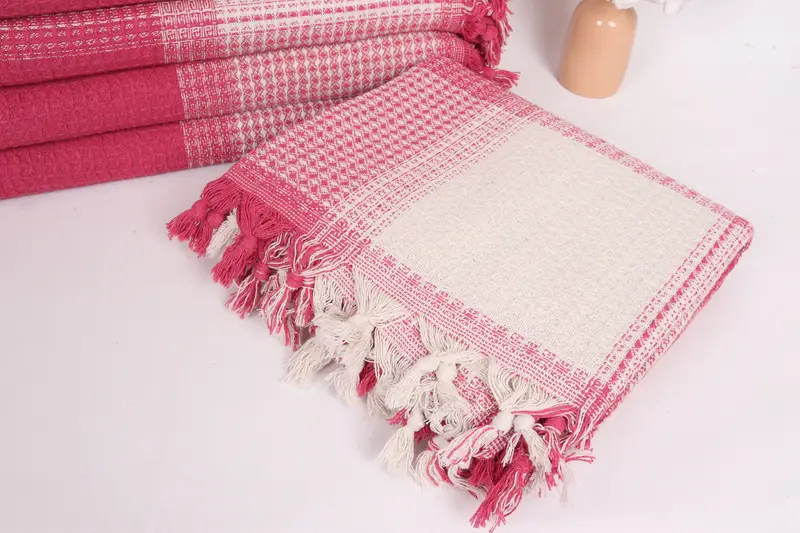 92x88 Cotton Striped Towel, Bridesmaid Gifts, Decorative Bedspread, Bridal Shower Gift, Turkish Tablecloth, Housewarming Gift, Throw Blanket for Bed - 5