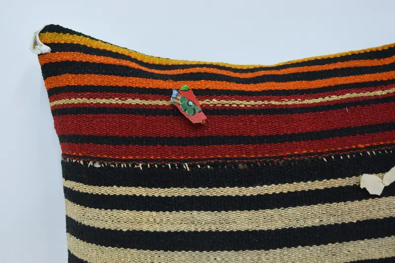 24x24 Orange Pillow, Accent Cushion Cover, Cushion Cover, Pillow for Sofa, Pattern Throw Cushion Cover, Vintage Kilim Pillow, Kilim Pillow Cover - 2