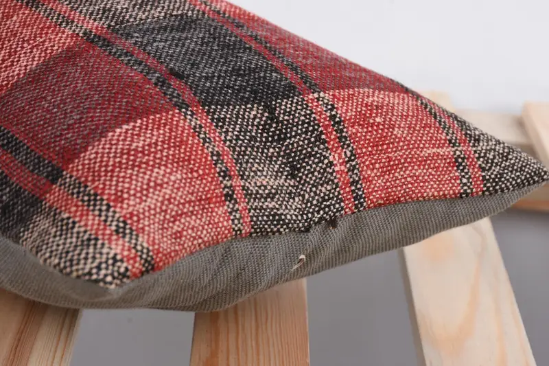 Gift Pillow, 8x16 Red Pillow Cover, Chair Pillow Cover, Handmade Kilim Cushion, Art Deco Pillow Case, Cushion, Boho Pillow Sham Cover - 7