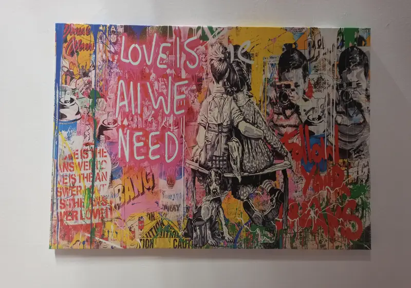 愛は私たちが必要としているすべて、バンクシーの壁アート、キャンバスの壁アート、愛は壁の装飾が必要です。 - 4
