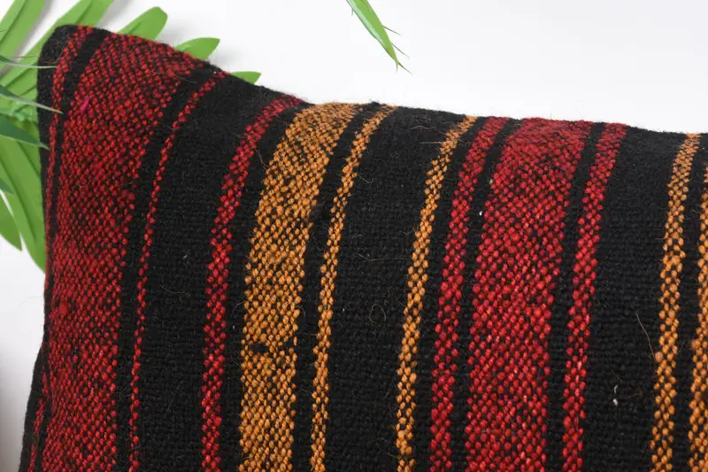Ethnic Cushion Cover, Vintage Kilim Throw Pillow, Pillow Sham, Accent Throw Cushion, 12x36 Red Pillow Case, Boho Pillow Sham Cover, Turkish Pillow - 2