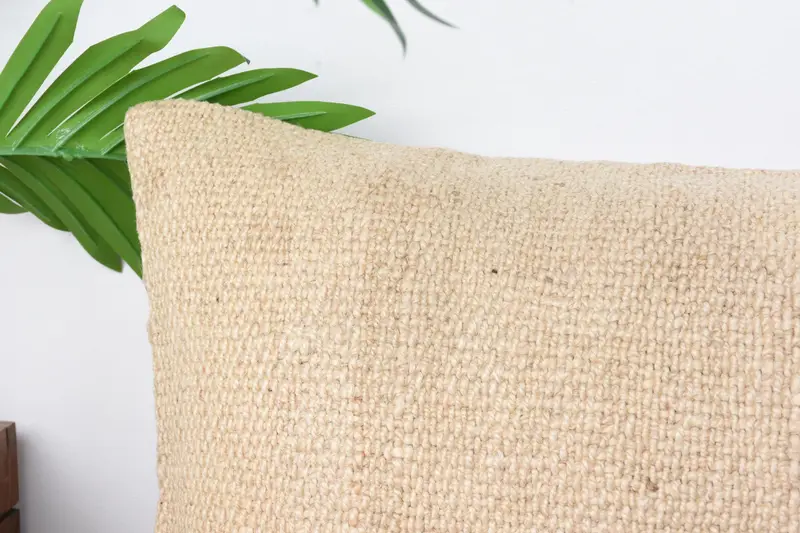 12x24 Beige Pillow Sham, Boho Pillow Sham Cover, Pillow Sham, Boho Pillow, Turkish Pillow, Office Chair Cushion, Accent Throw Pillow - 2