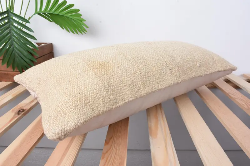12x24 Beige Pillow Sham, Boho Pillow Sham Cover, Pillow Sham, Boho Pillow, Turkish Pillow, Office Chair Cushion, Accent Throw Pillow - 6