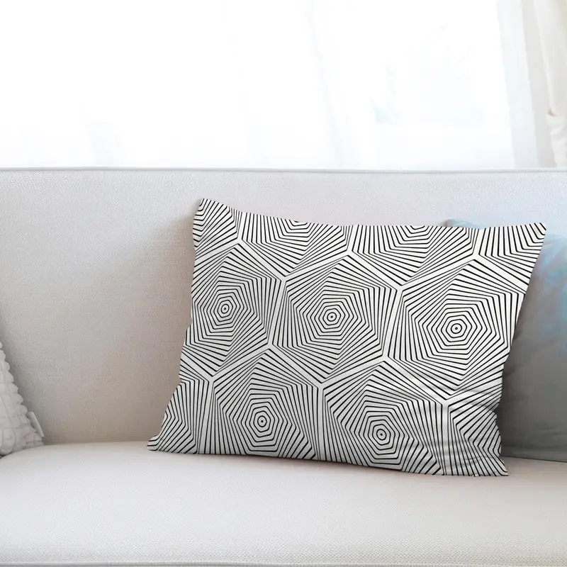 Minimal bedrucktes Boho-Kissen: Geometrischer, moderner Musterakzent