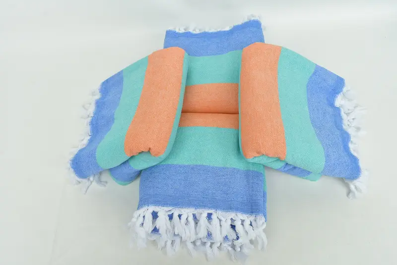 Turkish Towel USA, Organic towel, Merry Christmas Gifts, Absorbent towel, Embroidery Towel, 64x36 Cotton Striped Terry Towel, Custom Turkish Towel - 6