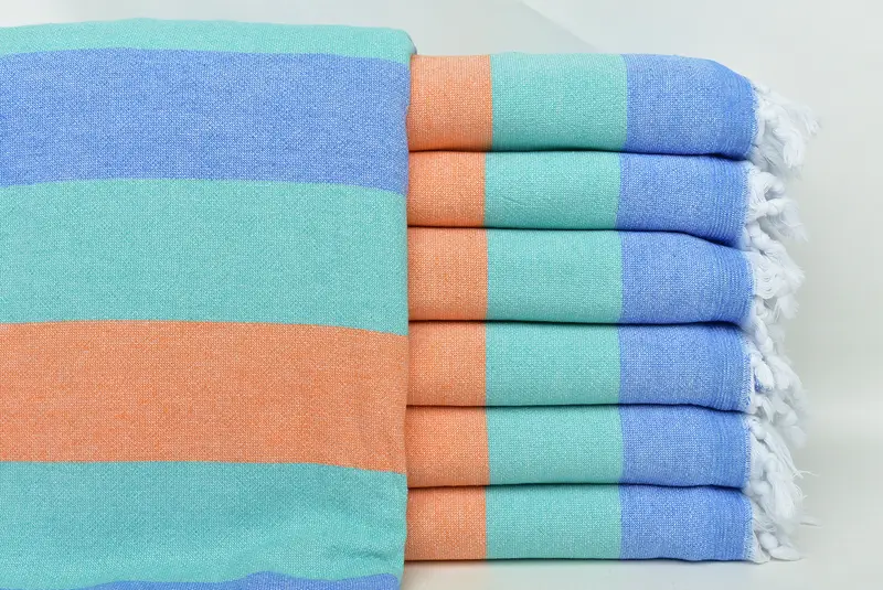 Turkish Towel USA, Organic towel, Merry Christmas Gifts, Absorbent towel, Embroidery Towel, 64x36 Cotton Striped Terry Towel, Custom Turkish Towel - 1
