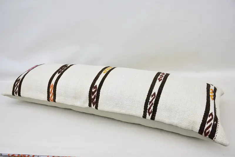 Interior Designer Pillow, Pet Cushion Cover, Ethnical Kilim Rug Pillow, Muted Cushion, 16x48 White Pillow Sham, Throw Kilim Pillow, Pillow Sham - 6