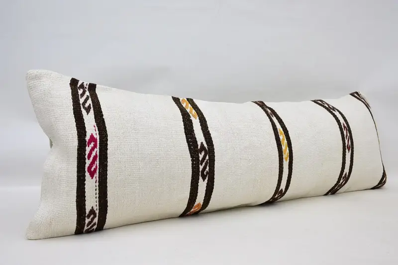 Interior Designer Pillow, Pet Cushion Cover, Ethnical Kilim Rug Pillow, Muted Cushion, 16x48 White Pillow Sham, Throw Kilim Pillow, Pillow Sham - 3