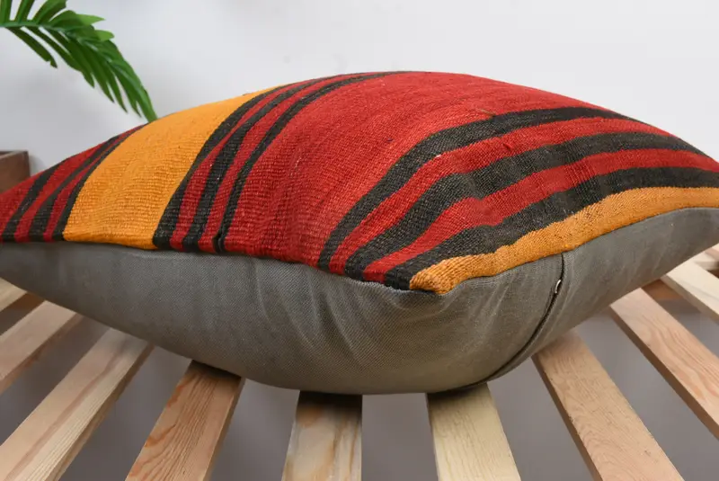 Kilim Pillow Cover, Pillow for Couch, Lounge Throw Pillow Cover, 20x20 Red Cushion Cover, Pillow Cover, Seat Cushion, Interior Designer Pillow - 6
