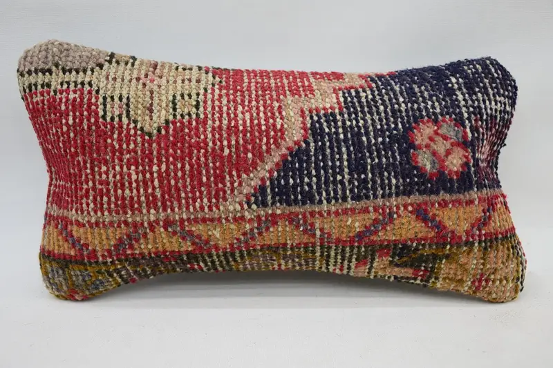 Cushion, Throw Kilim Pillow, 8x16 Red Pillow Cover, Retro Throw Pillow, Vintage Kilim Pillow, Handmade Kilim Cushion, Knitted Cushion Case - 1