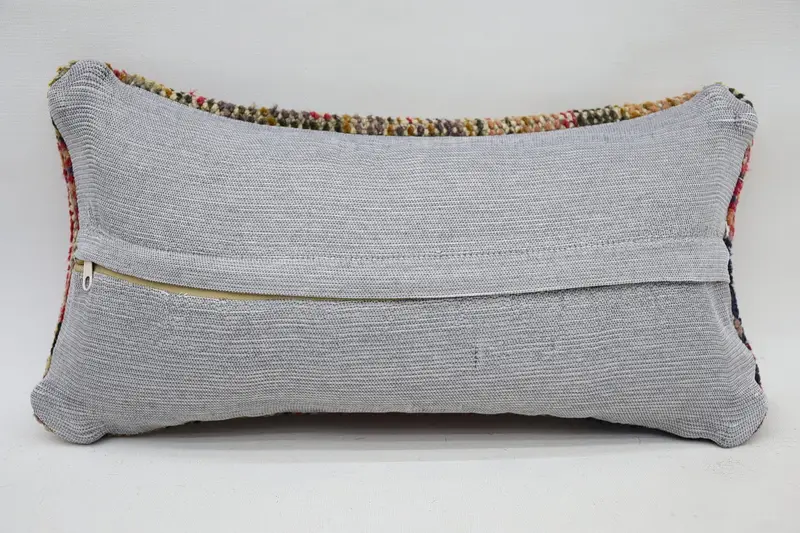 Cushion, Throw Kilim Pillow, 8x16 Red Pillow Cover, Retro Throw Pillow, Vintage Kilim Pillow, Handmade Kilim Cushion, Knitted Cushion Case - 6