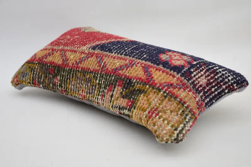 Cushion, Throw Kilim Pillow, 8x16 Red Pillow Cover, Retro Throw Pillow, Vintage Kilim Pillow, Handmade Kilim Cushion, Knitted Cushion Case - 5