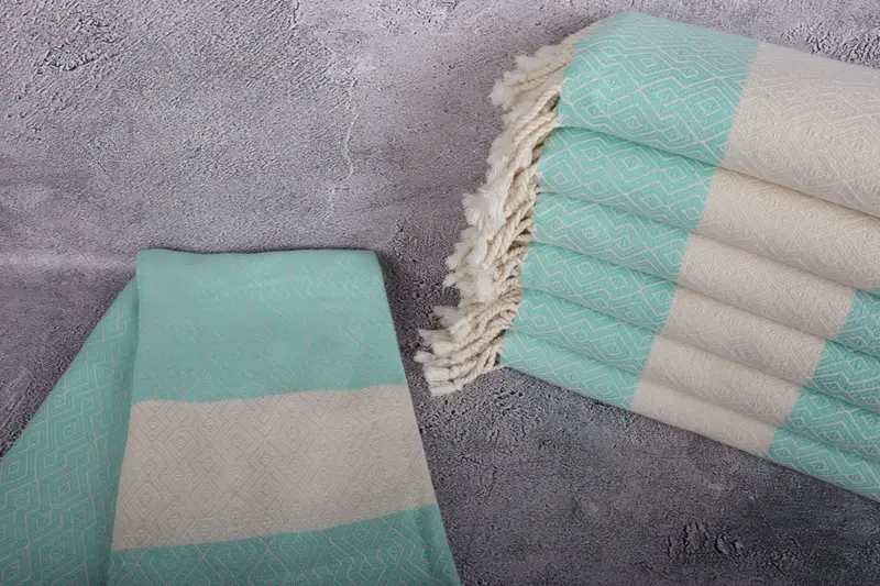 68x38 Cotton Diamond Towel, Spa Towel, Quick-dry travel peshtemal towel, Wedding Gift Ideas, Lightweight towel, Handmade Gift, Sand-free towel - 2