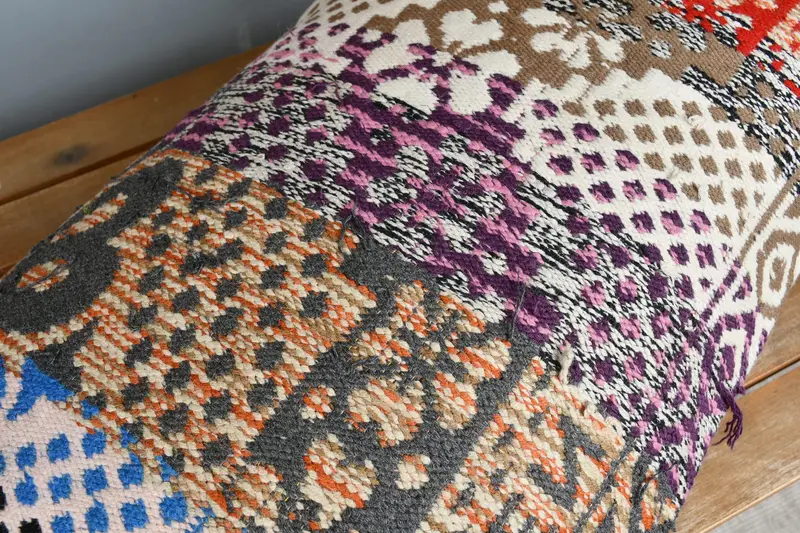 Gift Pillow, Cushion, Ethnical Kilim Rug Pillow, Kilim Pillow Cover, 16x24 Blue Cushion Case, Neutral Throw Pillow - 4