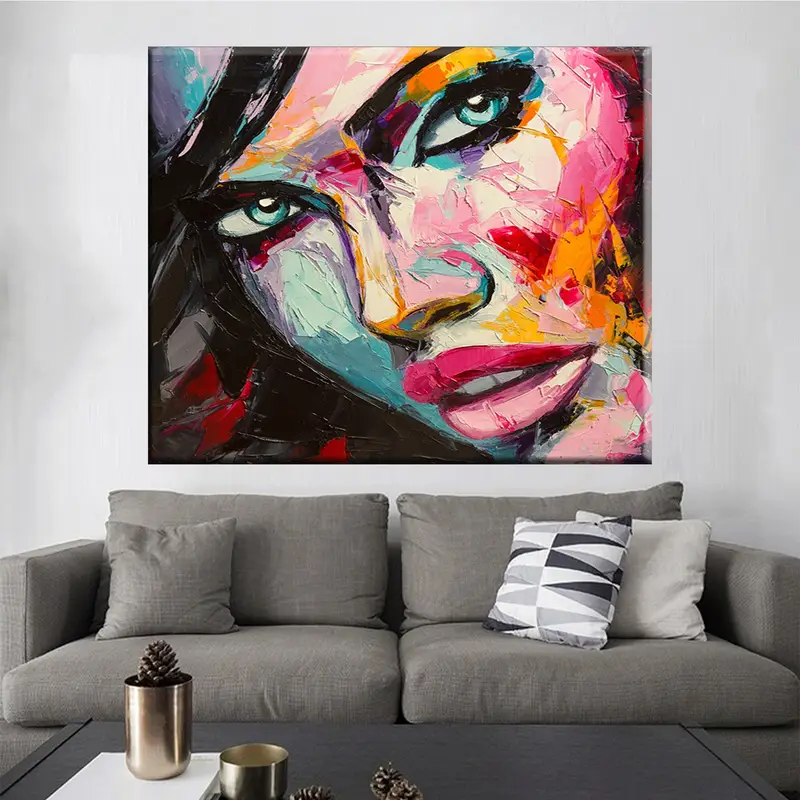 Woman Wall Art, Woman Portrait Art Print, Woman Face Oil Painting, Pop Art Print, Colorful Woman Art, Woman Portrait, Girl Print, Female Art - 7