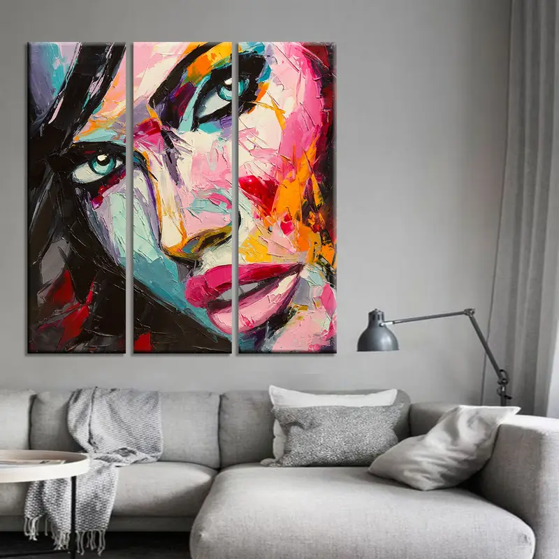 Woman Wall Art, Woman Portrait Art Print, Woman Face Oil Painting, Pop Art Print, Colorful Woman Art, Woman Portrait, Girl Print, Female Art - 8