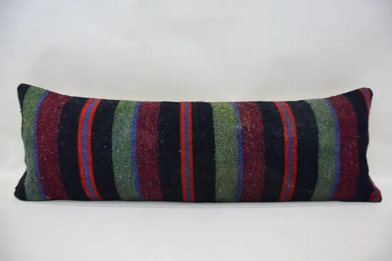 Retro Pillow Case, 12x36 Green Pillow, Pillow for Sofa, Home Decor Pillow, Bolster Cushion Case, Vintage Kilim Pillow, Aztec Cushion, Cushion - 4