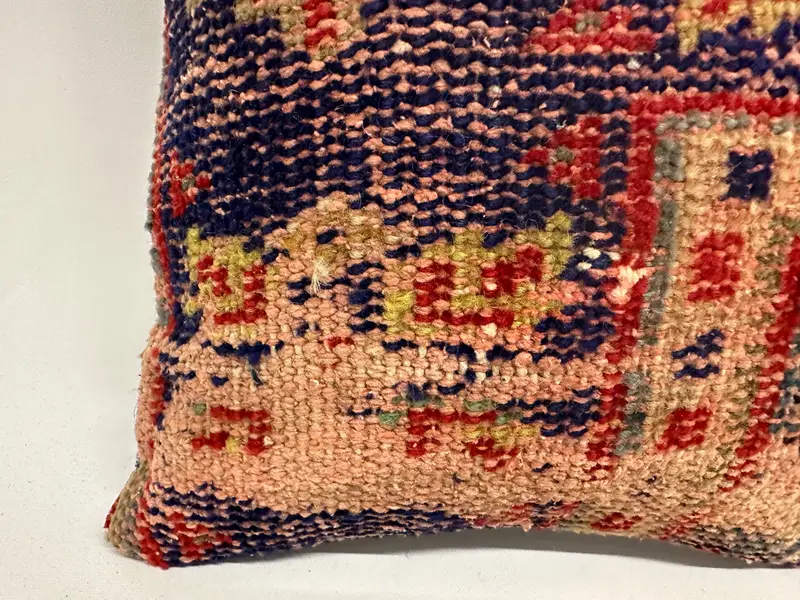 Retro Pillow, Pillow Case, Gift Pillow, Turkish Bench Pillow, Home Decor Pillow, Throw Kilim Pillow, 12x12 Blue Cushion, Tapestry Pillow - 2
