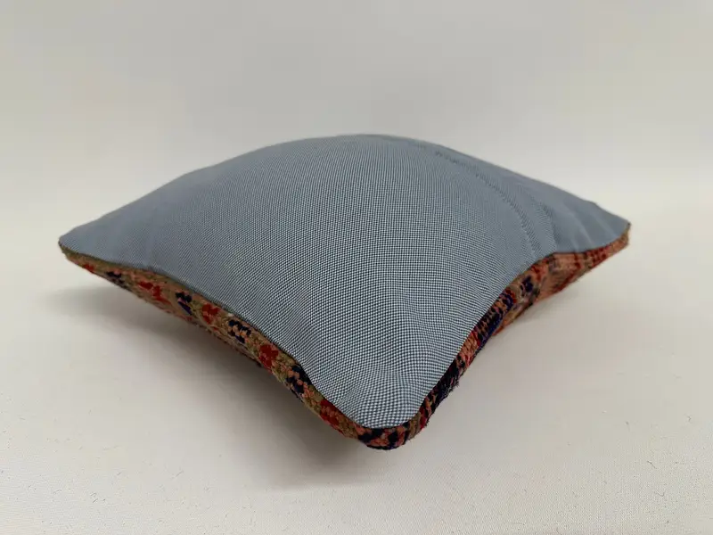 Retro Pillow, Pillow Case, Gift Pillow, Turkish Bench Pillow, Home Decor Pillow, Throw Kilim Pillow, 12x12 Blue Cushion, Tapestry Pillow - 7