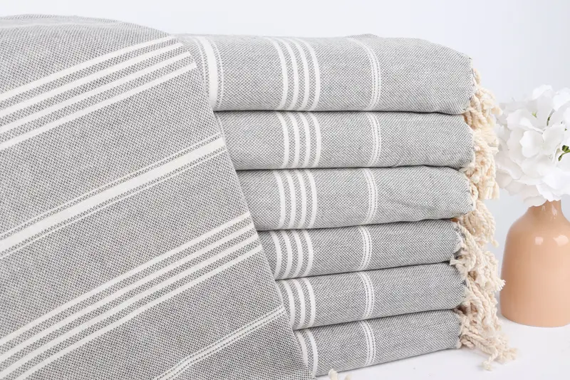 Personalized Dark Gray Turkish Cotton Towel, Bachelorette Gifts, 40x71 Inches