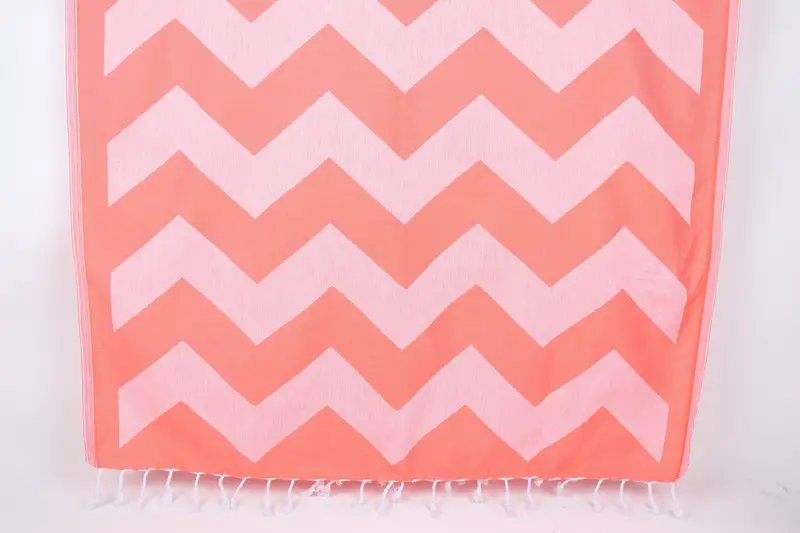 Türk Havlusu Organik Pamuk Turuncu Zikzak, 40x71 İnç