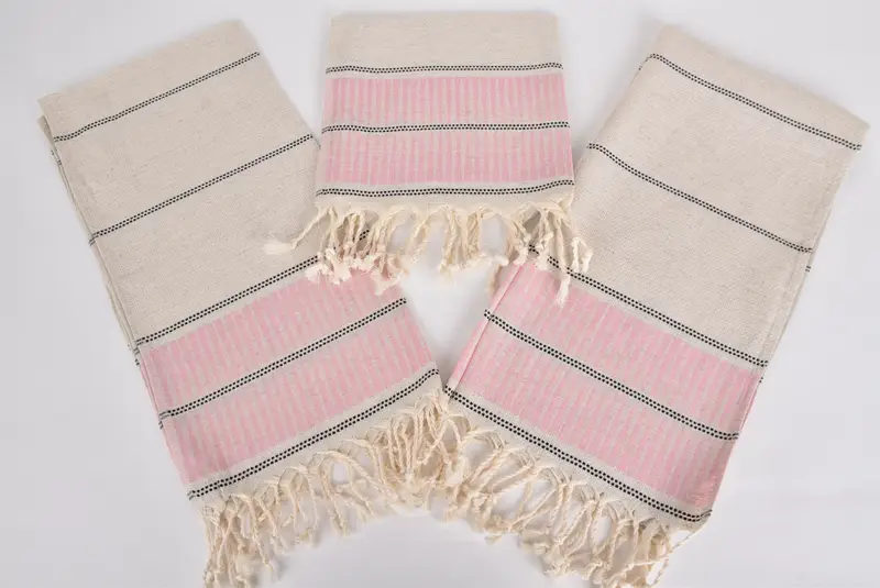 Özel El Havlusu, Monogram Mutfak Havlu, Organik Havlu, 40x20 Keten Çizgili Havlu, Onur Hediyesi, Banyo Havlular, Plaj Düğün Favorisi - 6
