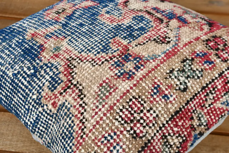 Turkish Corner Cushion, Cushion Cover, Kilim Pillow Cover, 12x12 Blue Pillow Cover, Luxury Pillow, Home Decor Pillow, Turkish Pillow - 4